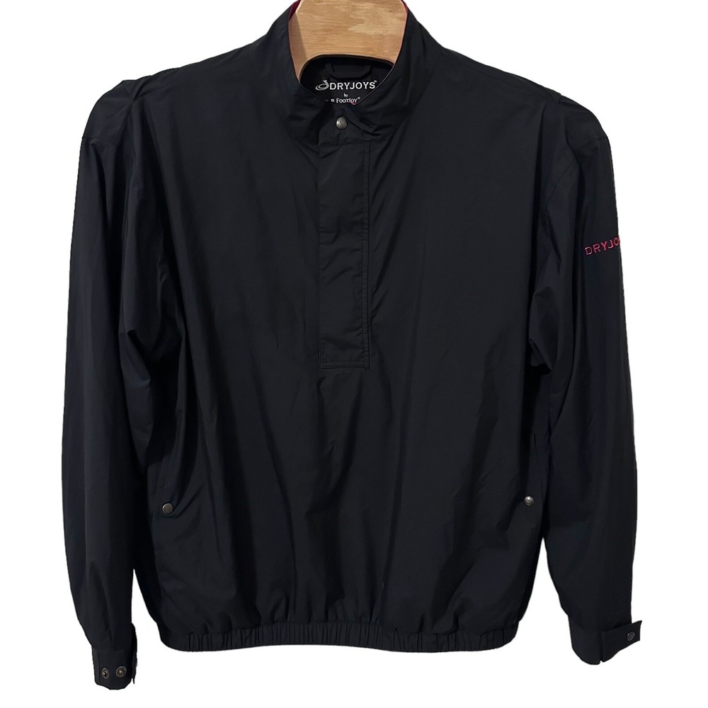 Dry Joy For FootJoy Size Extra Large Golf Zip Windbreaker Rain Jacket Black Mens
